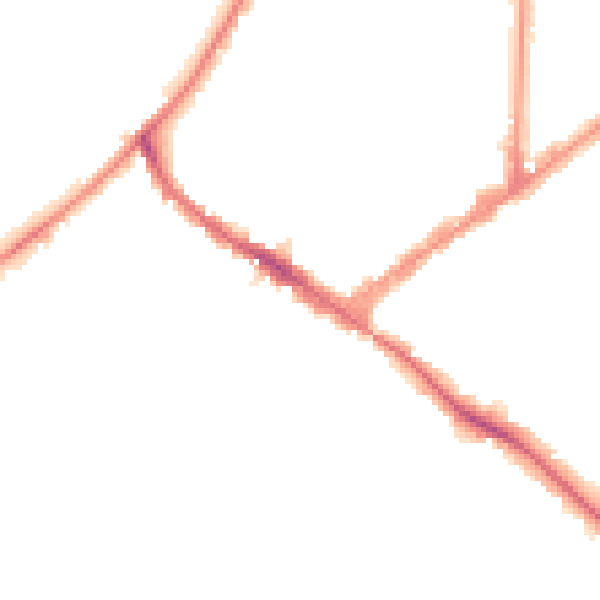 Night-time road noise heatmap for KT6 5LR