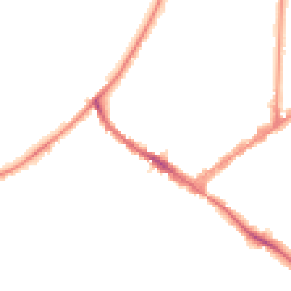 Night-time road noise heatmap for KT6 5PS