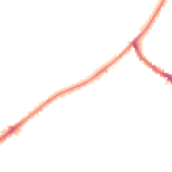 Night-time road noise heatmap for KT6 5PX