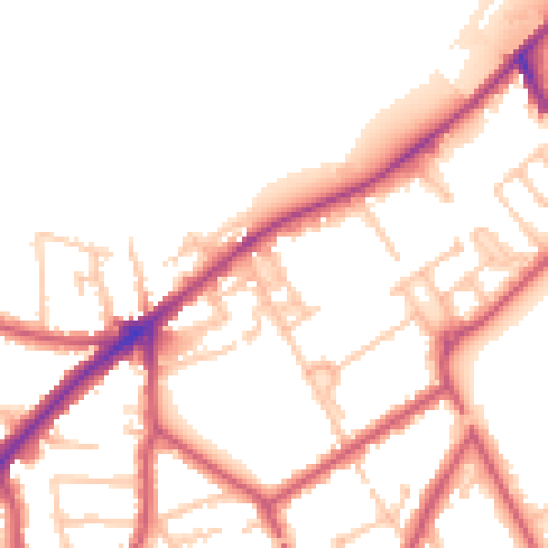 Daytime road noise heatmap for KT6 5RL