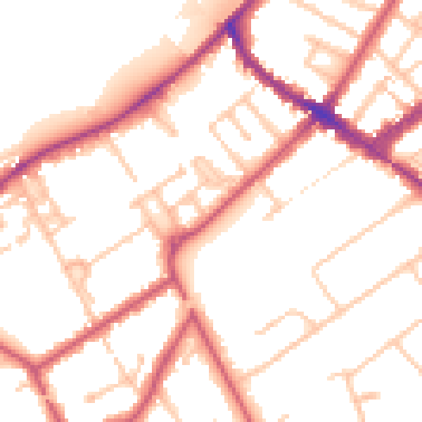 Daytime road noise heatmap for KT6 5RT