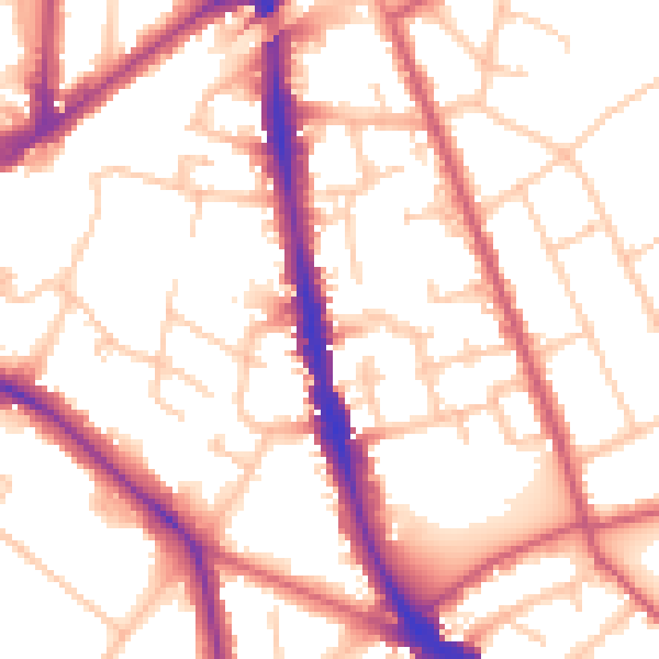 Daytime road noise heatmap for KT6 6AT