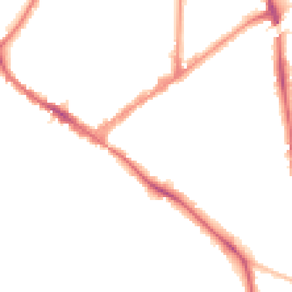 Night-time road noise heatmap for KT6 6BS