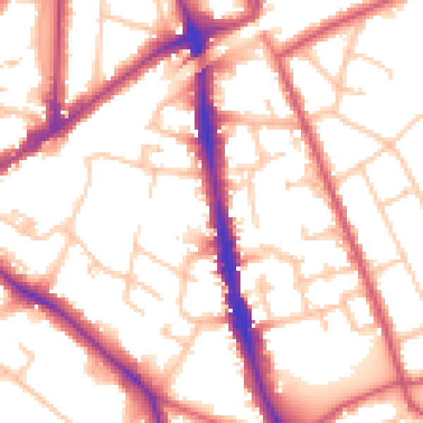 Daytime road noise heatmap for KT6 6EU