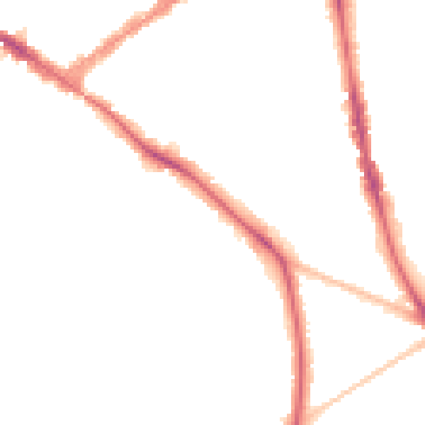 Night-time road noise heatmap for KT6 6JX
