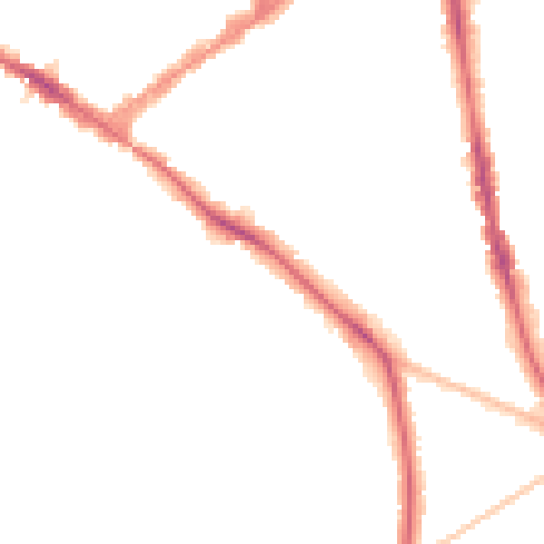Night-time road noise heatmap for KT6 6LE