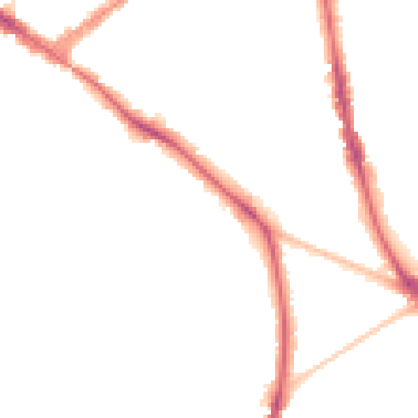 Night-time road noise heatmap for KT6 6LF
