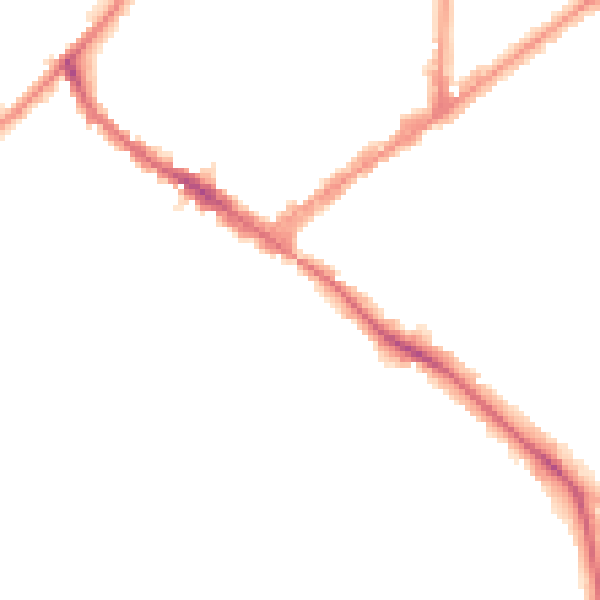 Night-time road noise heatmap for KT6 6RT