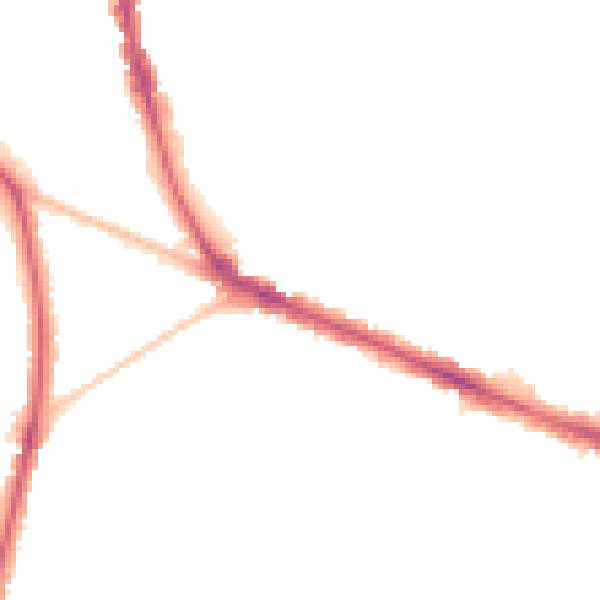 Night-time road noise heatmap for KT6 7AB
