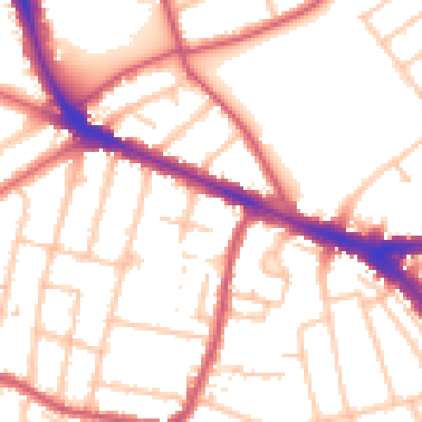 Daytime road noise heatmap for KT6 7AH