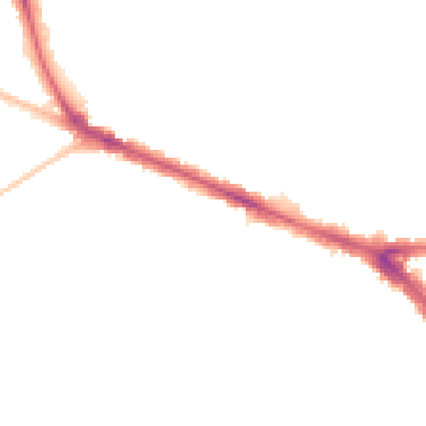 Night-time road noise heatmap for KT6 7AH