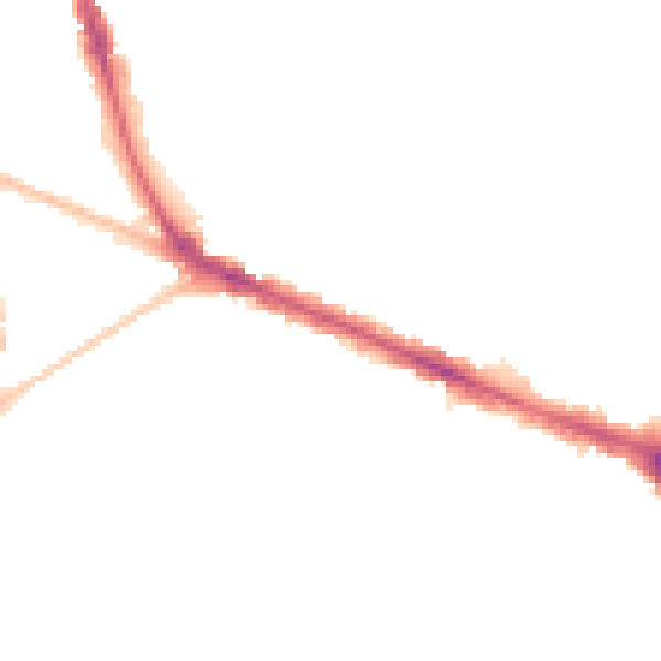 Night-time road noise heatmap for KT6 7AL
