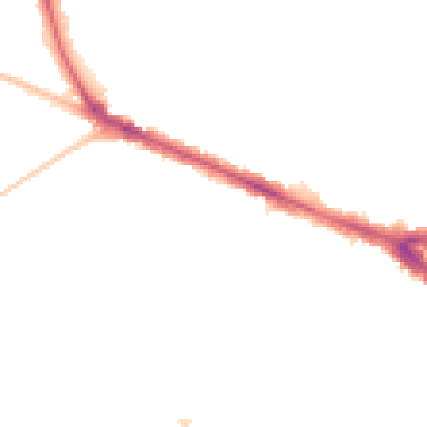 Night-time road noise heatmap for KT6 7AT