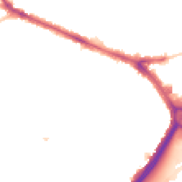 Night-time road noise heatmap for KT6 7BJ