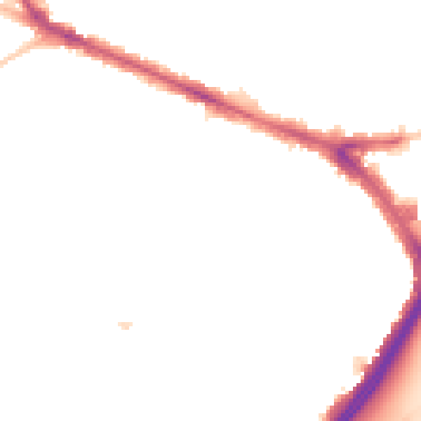 Night-time road noise heatmap for KT6 7BL