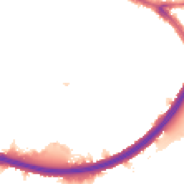 Night-time road noise heatmap for KT6 7NU
