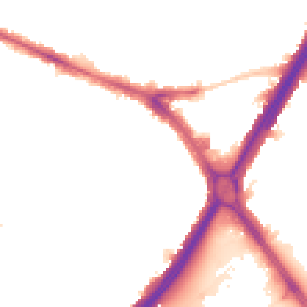 Night-time road noise heatmap for KT6 7PY