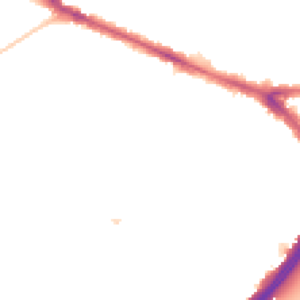 Night-time road noise heatmap for KT6 7QP