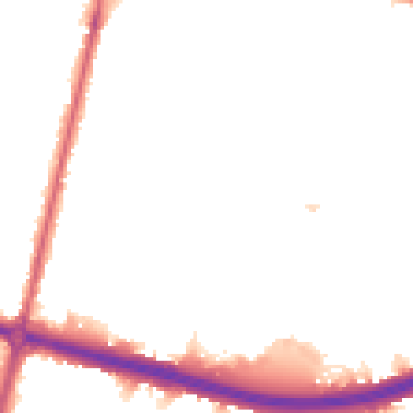 Night-time road noise heatmap for KT6 7SQ