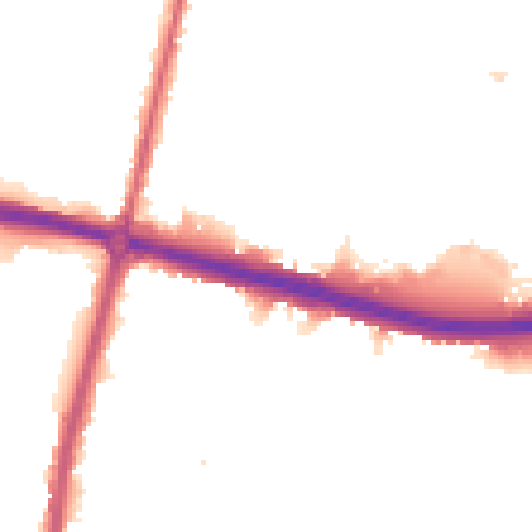 Night-time road noise heatmap for KT6 7SX