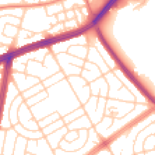 Daytime road noise heatmap for L11 3AS