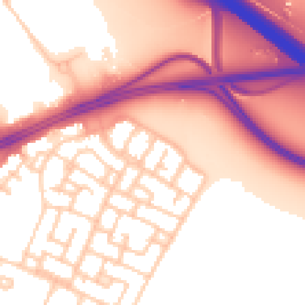 Daytime road noise heatmap for L11 6LX