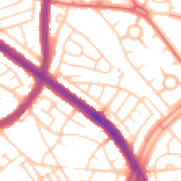 Daytime road noise heatmap for L11 8LB