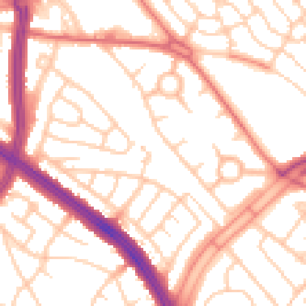 Daytime road noise heatmap for L11 8NX