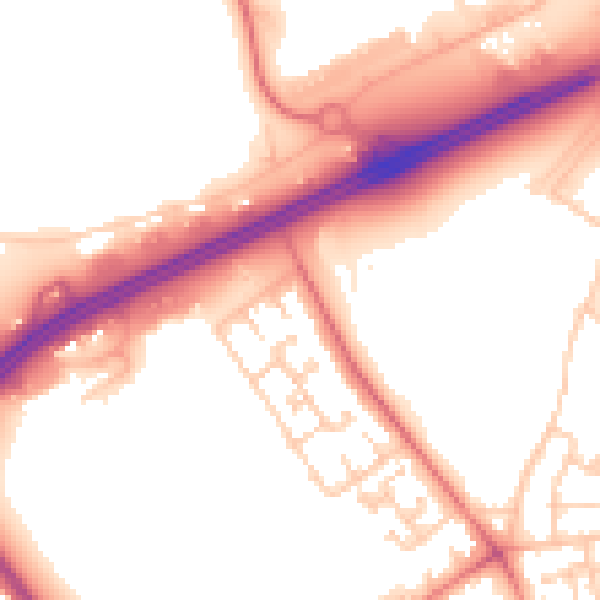 Daytime road noise heatmap for L11 9BR