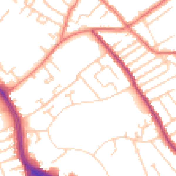 Daytime road noise heatmap for L12 1LS