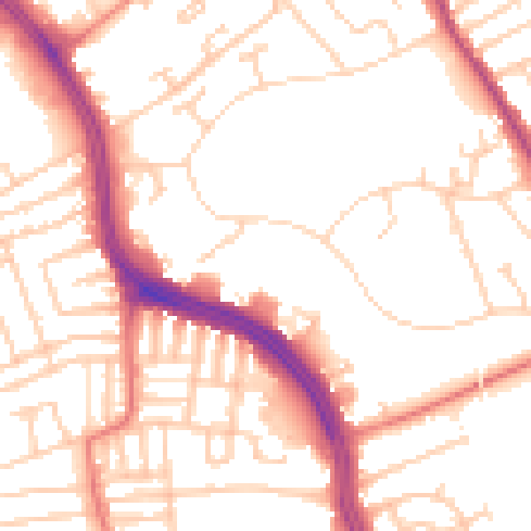 Daytime road noise heatmap for L12 1NA