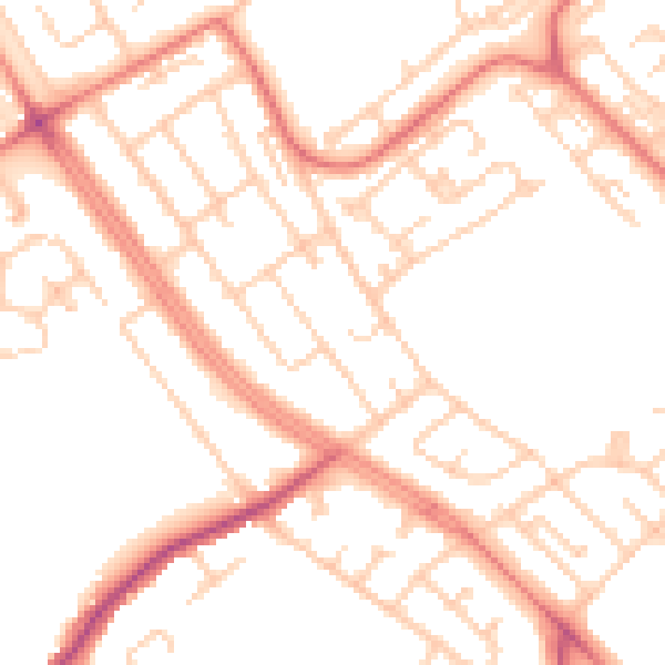 Daytime road noise heatmap for L12 6QY