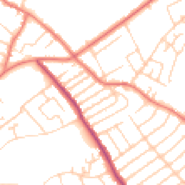 Daytime road noise heatmap for L12 8QW