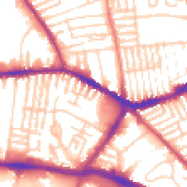 Daytime road noise heatmap for L13 2DW
