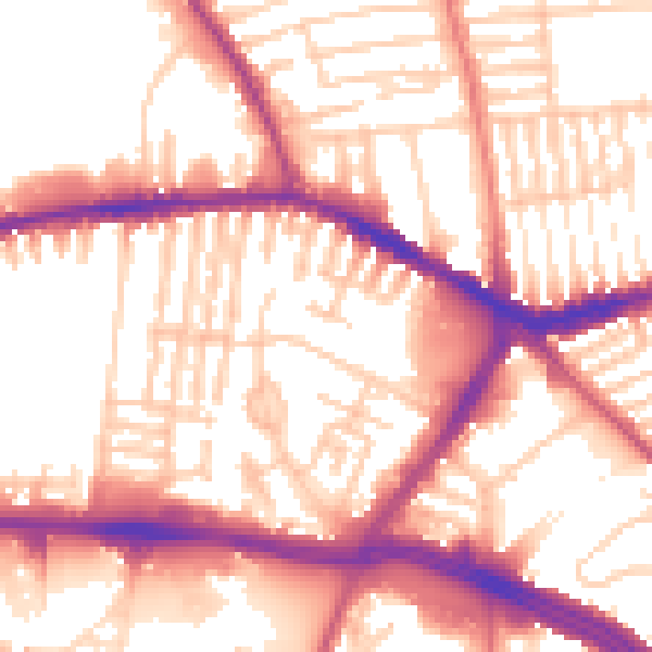 Daytime road noise heatmap for L13 2DY