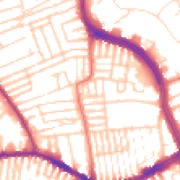 Daytime road noise heatmap for L13 3DJ