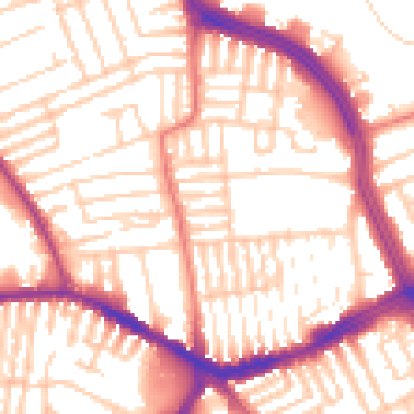 Daytime road noise heatmap for L13 3EA