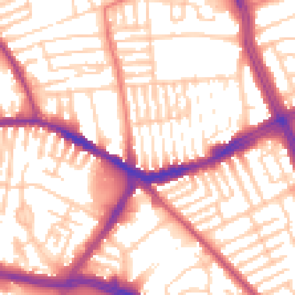 Daytime road noise heatmap for L13 3EG