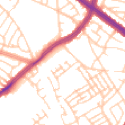 Daytime road noise heatmap for L13 9AZ