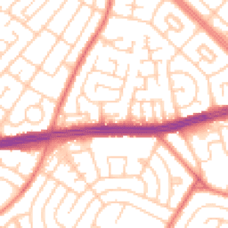 Daytime road noise heatmap for L14 9LN