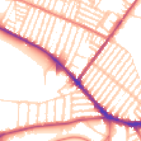 Daytime road noise heatmap for L15 0EB