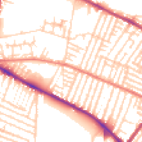 Daytime road noise heatmap for L15 2JE