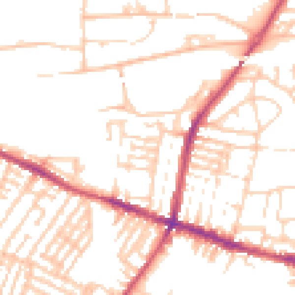 Daytime road noise heatmap for L15 4NE