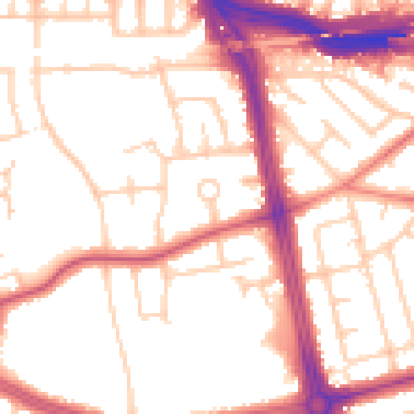 Daytime road noise heatmap for L15 7LU