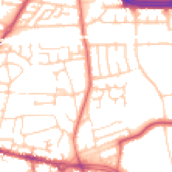Daytime road noise heatmap for L15 8LY