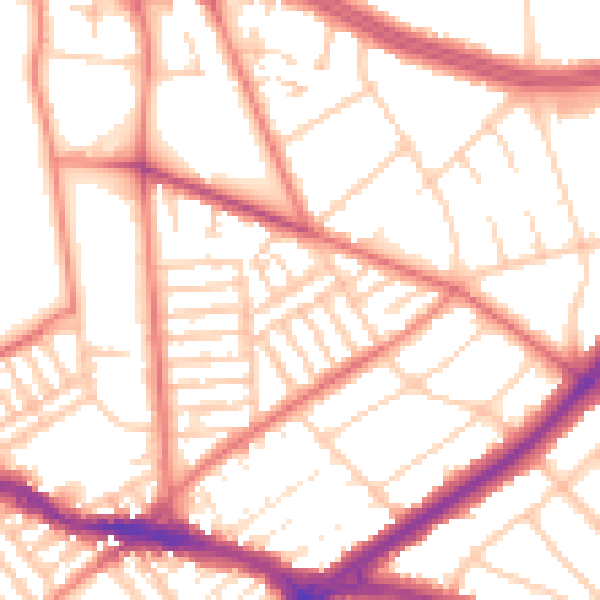 Daytime road noise heatmap for L15 9HD