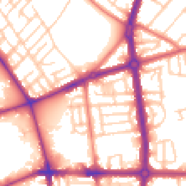 Daytime road noise heatmap for L20 0AJ