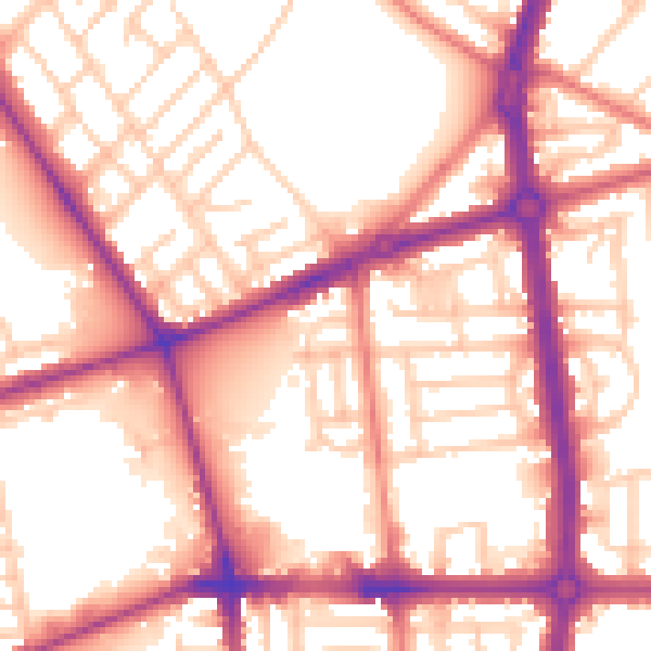 Daytime road noise heatmap for L20 0AP