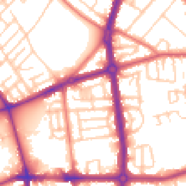 Daytime road noise heatmap for L20 0AR