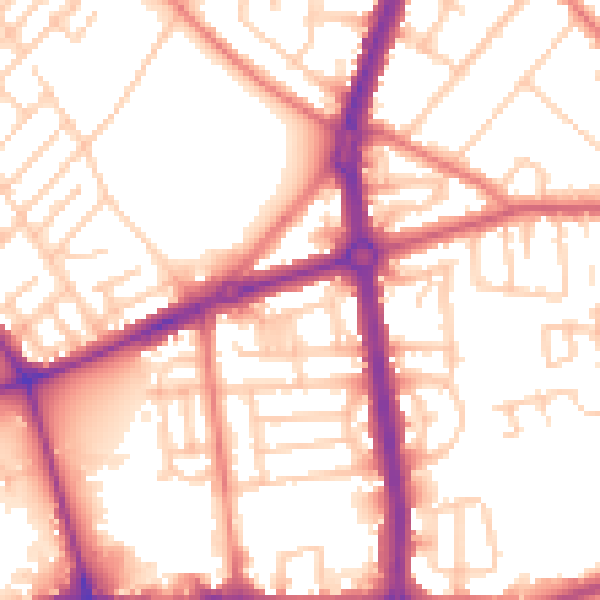 Daytime road noise heatmap for L20 0AT